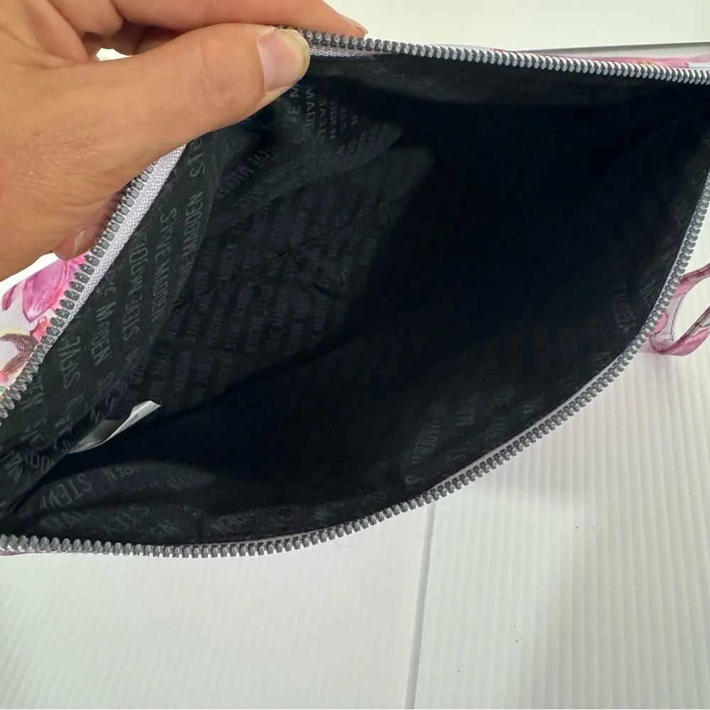 75. Steve Madden Pink and Purple Floral Cosmetic Bag